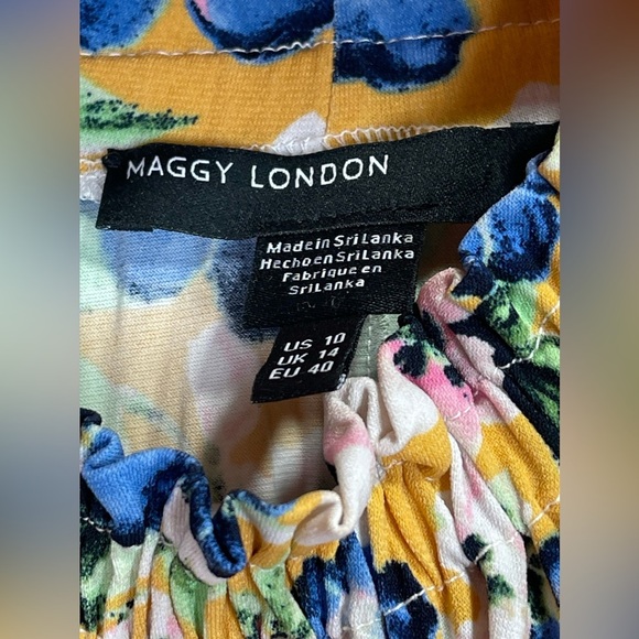 MAGGY LONDON‎ Women’s Midi Floral Print  Dresss Size 10 - Picture 7 of 12
